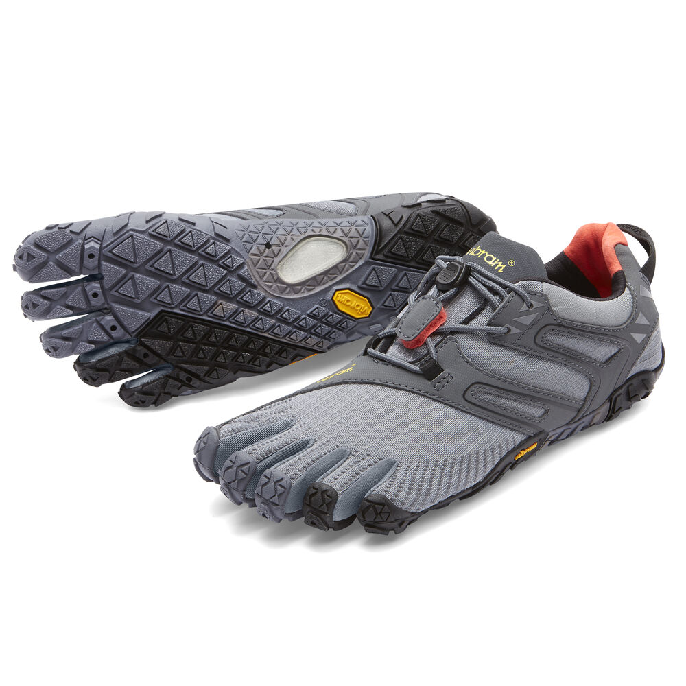 Vibram Fivefingers V-Trail Bayan Koşu Ayakkabısı Gri/Siyah/Turuncu,ZP5174928